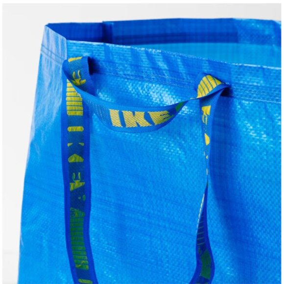 Large Blue IKEA Frakta Shopping Tote Bag With Handles Reusable & Durable Materia - Picture 5 of 5